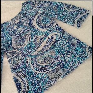 EUC Lilly Pulitzer 3/4 Sleeve Top - Blue/Turquoise
